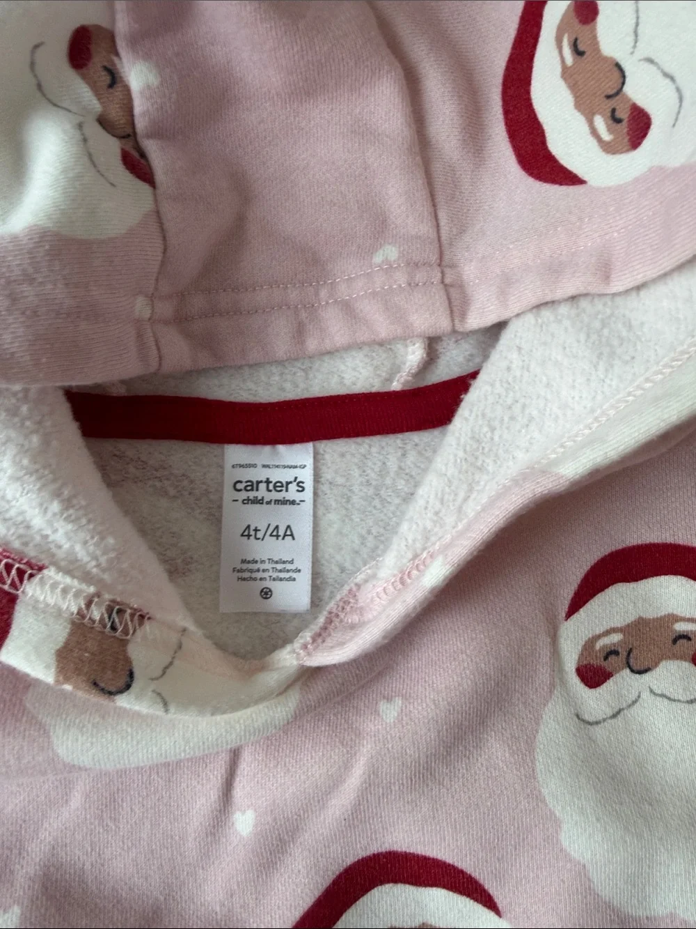 Carter's Pink Santa Hooded Sweatshirt